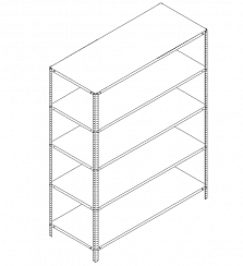 Металлический стеллаж Prostor Lite 1500x500x2000