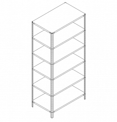 Металлический стеллаж Prostor Lite 1200x500x2200